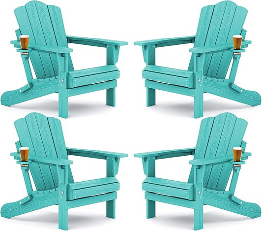 KINGYES Adjustable Adirondack Chair Set of 4,Aruba
