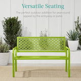 Best Choice Products Outdoor Bench 2-Person Metal Steel Benches Furniture for Garden, Patio, Porch - Photo 6