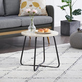 VECELO 2 Set Outdoor Side Table, 17.7 inch Small Round Patio Table - Photo 5
