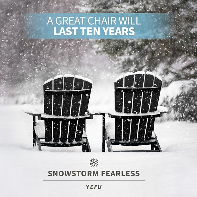 YEFU Adirondack Chair Weather Resistant: Outdoor Chair HIPS Plastic Adirondack Chairs - Patio Chairs with Wood Texture - Photo 5