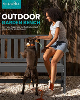 SERWALL Outdoor Bench, HDPE Outdoor Benches Weatherproof, 2-Person Garden Bench with 660 lbs Weight Capacity - Photo 7