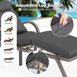 MEISSALIVVE Outdoor Lounge Chairs Set of 2, Patio Chaise Loungers with Adjustable 5 Position & Leg Support - Photo 4