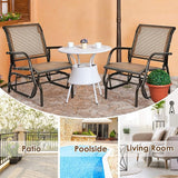 Giantex Swing Glider Chair W/Study Metal Frame Comfortable Patio Chair Love-Seat for Garden, Porch, Backyard, Poolside - Photo 4