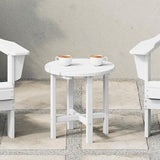 WestinTrends Dylan Adirondack Round Outdoor Side Table, White - Photo 2