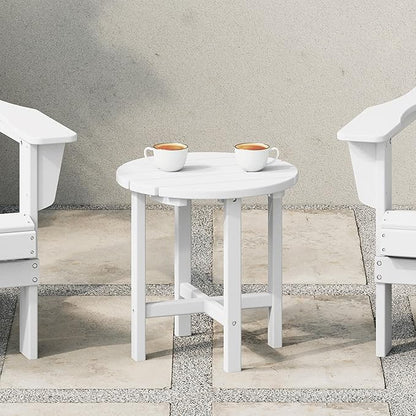 WestinTrends Dylan Adirondack Round Outdoor Side Table, White
