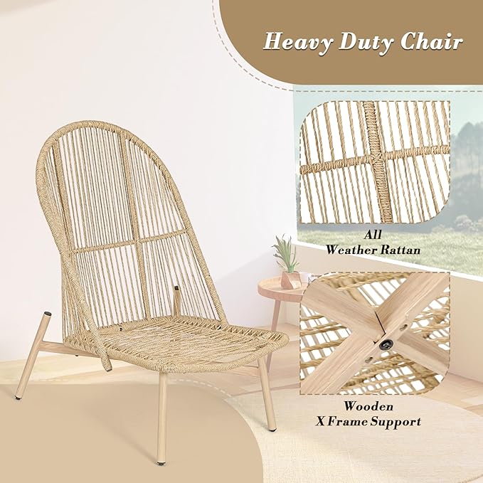 Athena Collection Patio Wicker Egg Chair with Folding Canopy, All-Weather Rattan Patio Lounge Chair with Sun Shade, Balcony Furniture Outside Seating for Front Porch, Garden, Poolside, Outdoor, Blue