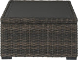 Signature Design by Ashley Grasson Lane Outdoor Wicker Cocktail Table with Aluminum Frame, Brown - Photo 8