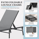 UDPATIO Foldable Patio Lounge Chairs Outdoor Chaise Lounge with 5-Positions Poolside Lounge Chairs with Portable Design - Photo 4