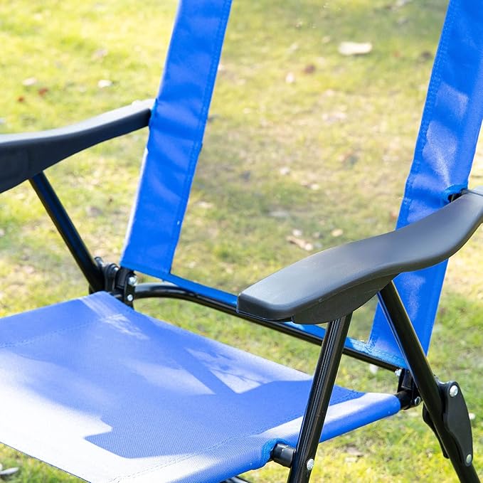 Outsunny Folding Patio Dining Chairs Set of 2, Outdoor Deck Chair with Removable Headrest - Photo 9
