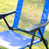 Outsunny Folding Patio Dining Chairs Set of 2, Outdoor Deck Chair with Removable Headrest - Photo 9