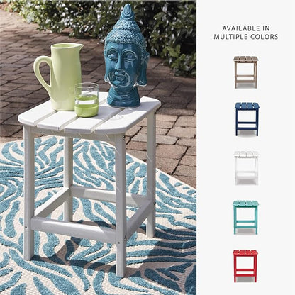 Signature Design by Ashley Sundown Treasure Outdoor Patio HDPE Weather Resistant End Table, White