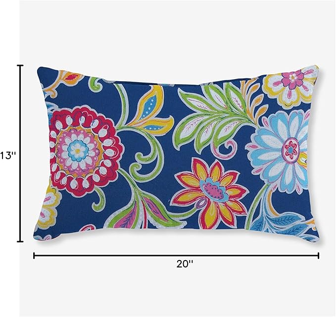 BrylaneHome Lumbar Pillow - 20" L x 13" W - Patio & Outdoor - Water, Stain & Fade Resistant - Granada - Photo 7