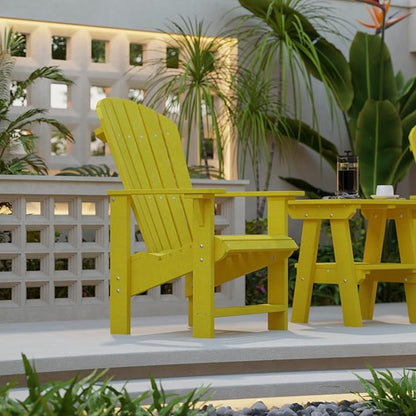 Wildridge Heritage Upright Adirondack Chair, Lemon Yellow - Outdoor All-Weather Poly Furniture for Patio, Deck, Yard