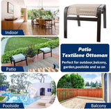 Outdoor Patio Ottoman Seat Textilene Portable Metal Footstool Portable Footrest Patio Chairs 2 Set Beige - Photo 6