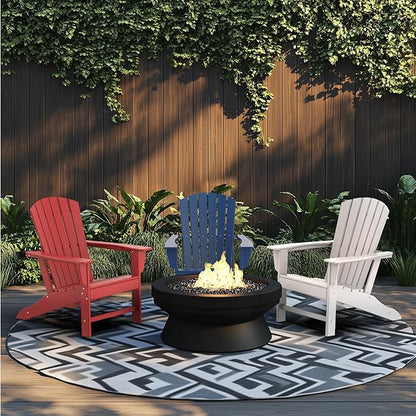 IVY&LANE Adirondack Chairs Set of 2 | Wood Grain HDPE Plastic | Outdoor Fire Pit Chairs | Oversized | All-Weather | Dark Brown | for Outside Deck Backyard Patio Poolside Porch Lawn