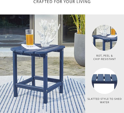 Signature Design by Ashley Outdoor Sundown Treasure HDPE End Table, Blue