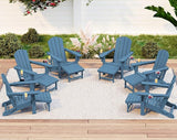 KINGYES Folding Adjustable Adirondack Chair with Ottoman & 2 Cup Holders Set of 6 - Photo 1