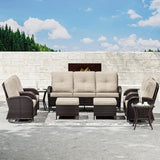 Joyside Wicker Patio Furniture Set, 9 Piece Outdoor Furniture Set with Thickened Cushions, High Back, Deep Seating - Photo 5