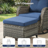 Belord 13 Piece Wicker Patio Furniture Set, Outdoor Swivel Rocker Chairs Set of 4 with Ottomans and Rattan Couch - Photo 9