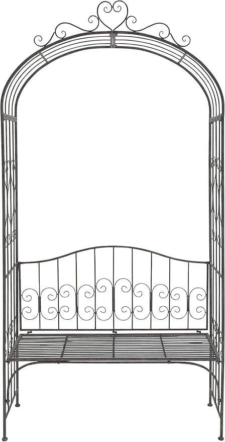 Deco 79 41394 Metal Garden Arch with Bench, 45 by 88-Inch