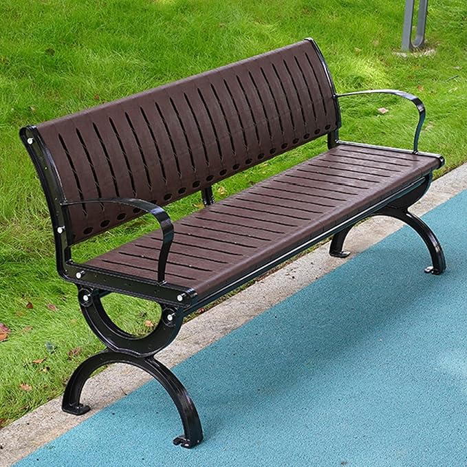 Outdoor Bench, Garden Bench, Metal Bench with Wide Armrests and Backrest, All-Weather Patio Bench for Garden, Porch, Backyard and Park, Easy Installation,Bench Chair(120cm/47.2in)