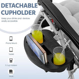Yaheetech Zero Gravity Chair, Folding Reclining Lounge Recliner with Removable Pad & Headrest & Side Cup Holder Tray - Photo 4