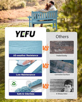 YEFU Outdoor Bench for Patio Waterproof: Heavy Duty 2-Person Garden Bench Set of 2 with 2 Cup Holders & Oversized - Photo 4