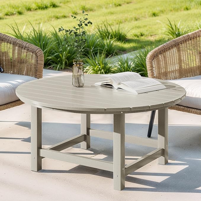 Costaelm Patio Conversation Table, Tatio Accent HDPE Outdoor Weather Resistant - Photo 1
