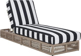 SAFAVIEH Outdoor Patio Furniture Collection - Gillian Heather Tan Rope Daybed, Navy Stripe Cushion, Coastal Sunlounger - Photo 4