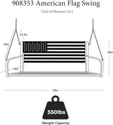 Backyard Expressions Patio · Home · Garden 908353-NM Outdoor Porch Metal American Flag Patio Swing-Red - Photo 6
