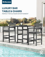 Adirondack Outdoor Bar Table, Durable HDPE Composite, Weather Resistant, Easy to Clean - Photo 6