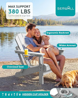 SERWALL Foldable Adirondack Chair Set of 2 - Photo 7