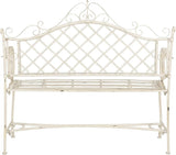 Safavieh PAT5017A Collection Adina Antique White Wrought Iron 51.25" Outdoor Garden Bench - Photo 5