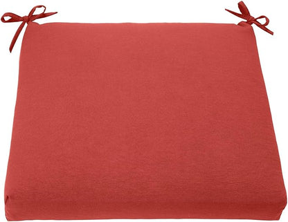 BrylaneHome Chair Cushion with Ties - 18.75" L x 18" W - Patio & Outdoor - Water, Stain & Fade Resistant - Geranium