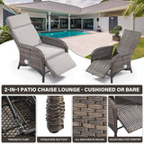 Belord 7 Piece Wicker Patio Furniture Set - 4 Adjustable Outdoor Recliner Chairs with 3 Side Table Patio Conversation - Photo 8