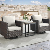 Rilyson Outdoor Patio Swivel Rocker Chairs - 3 Piece Wicker Patio Furniture Bistro Swivel Rocking Chairs Set with - Photo 1