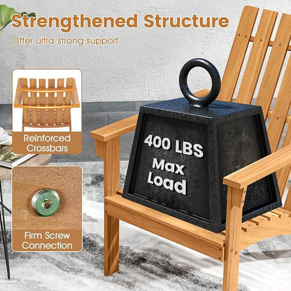 Giantex Adirondack Chair, Acacia Wood Fire Pit Chairs w/Inclined Seat, High Backrest, Ergonomic Outdoor Slatted Patio Chair for Backyard, Poolside, Lawn, Porch