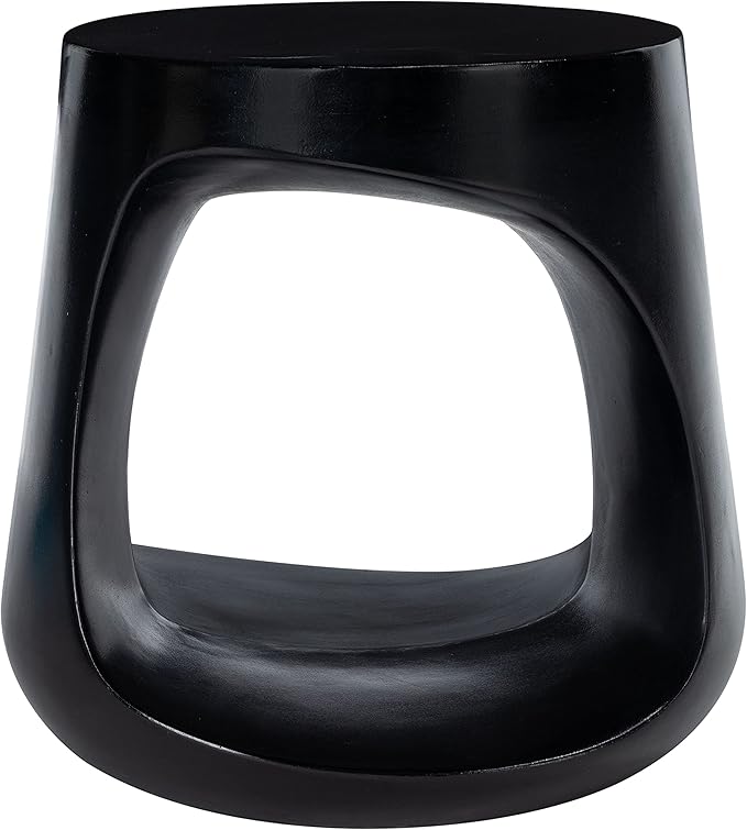SAFAVIEH Outdoor Collection Vikki Modern Black Concrete Accent Table (Fully Assembled) VNN1040C