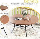 VICLLAX 60" Outdoor Round Patio Table for Lawn Garden - Photo 4