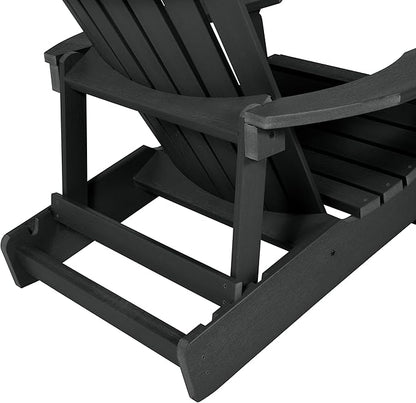 highwood Hamilton Folding and Reclining King Size Adirondack Chair, Black