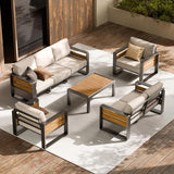ZANDOR Aluminum Outdoor Patio Furniture - 2 Pcs Armchairs and Coffee Table - Photo 8