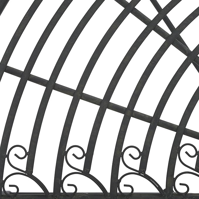 SAFAVIEH Outdoor Collection Abia Victorian Antique Black Semicircle Tree Bench - Photo 9