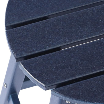 Costaelm 29" Height Outdoor Bar Stools, All-Weather Bar Stools, Adirondack Poly Patio Round Bar Stool for Patio, Deck, Kitchen Counter and Garden, Navy Blue