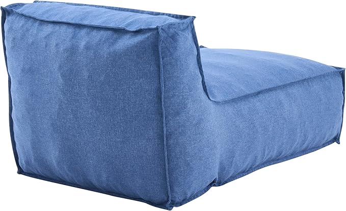 Merax Outdoor Bean Bag Lounge Chairs Set of 2, 61" Outdoor Chaise Lounger Chair with Foam Filled, Cozy Outdoor Bean Bag Couch for Patio Pool Desk, Water-Resistant Fabric Sun Lounger Chair, Navy Blue