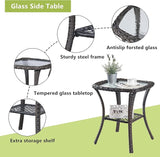 Rilyson Wicker Rocking Chair Swivel Chairs - 3 Piece Rocker Patio Furniture Set Rattan Rocking Bistro Sets with Glass - Photo 7