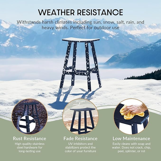 WestinTrends Malibu Malibu 29 Inch High Backless Seat Bar Stools (Set of 3), Navy Blue