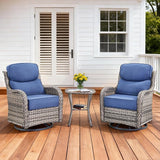 Luxury Outdoor Swivel Rocker Patio Chairs Set of 3 - Photo 1
