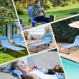 #WEJOY Folding Outdoor Chaise Lounge Chair, Adjustable Lightweight Portable Beach Lounge Chair for Patio, Pool, Lawn - Photo 2