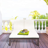 DORTALA 2-Person Patio Rattan Recliner Chair W/Wheels & Cushion - Photo 9