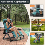 MOPHOTO Zero Gravity Chair, Outdoor Padded Lounge Chair with Side Table, Zero Gravity Recliner Chair - Photo 6